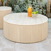 Temple &amp; Webster Como Eucalyptus Wood Outdoor Coffee Table
