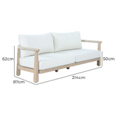 Temple &amp; Webster 6 Seater Crescent Eucalyptus Wood Outdoor Lounge Set