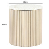 Temple &amp; Webster Como Eucalyptus Wood Outdoor Side Table