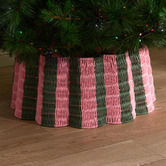 Temple &amp; Webster 62cm Striped Scallop Christmas Tree Skirt