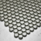 Temple &amp; Webster Kai Gloss Green Penny Round Porcelain Mosaic Tile