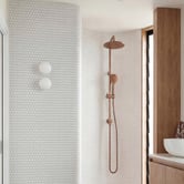 Temple &amp; Webster Kai Gloss White Penny Round Porcelain Mosaic Tile