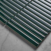 Temple &amp; Webster Reid Gloss Forest Green Kit Kat Porcelain Mosaic Tile
