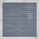 Temple &amp; Webster Reid Gloss Blue Kit Kat Porcelain Mosaic Tile