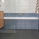 Temple &amp; Webster Reid Gloss Blue Kit Kat Porcelain Mosaic Tile