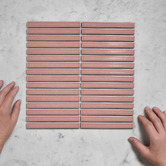 Temple &amp; Webster Reid Gloss Blush Kit Kat Porcelain Mosaic Tile