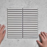 Temple &amp; Webster Reid Gloss White Kit Kat Porcelain Mosaic Tile