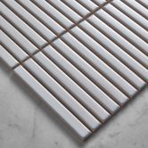 Temple &amp; Webster Reid Gloss White Kit Kat Porcelain Mosaic Tile