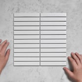 Temple &amp; Webster Scout Matte White Kit Kat Porcelain Mosaic Tile