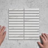 Temple &amp; Webster Scout Kit Kat Marble Look Porcelain Mosaic Tile