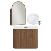 Temple &amp; Webster Nomad 600mm Wall Hung Vanity with Basin &amp; Arch Shaving Cabinet Package