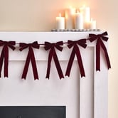 Temple &amp; Webster Long Velvet Bow Christmas Garland