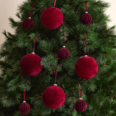 Temple &amp; Webster Oversized Velvet Christmas Baubles