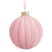 Temple &amp; Webster Set of 6 Velvet Flocked Glass Baubles