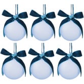 Temple &amp; Webster Set of 6 Velvet Bow Glass Baubles