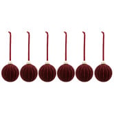 Temple &amp; Webster Set of 6 Velvet Flocked Glass Baubles