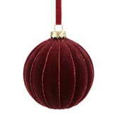 Temple &amp; Webster Set of 6 Velvet Flocked Glass Baubles