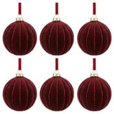 Temple &amp; Webster Set of 6 Velvet Flocked Glass Baubles
