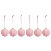 Temple &amp; Webster Set of 6 Velvet Flocked Glass Baubles