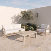 Temple &amp; Webster 5 Seater Crescent Outdoor Lounge Set