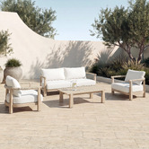 Temple &amp; Webster 5 Seater Crescent Outdoor Lounge Set