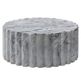 Temple &amp; Webster Flora Marble-look Outdoor Side &amp; Coffee Table Set