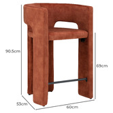 Temple &amp; Webster 69cm Frederik Velvet Bar Stool