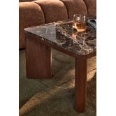 Temple &amp; Webster Misha Rectangular Mango Wood &amp; Marble Coffee Table