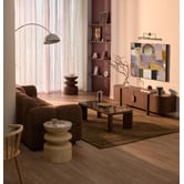 Temple &amp; Webster Misha Rectangular Mango Wood &amp; Marble Coffee Table