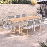 Temple &amp; Webster 8 Seater Coogee Extendable Eucalyptus Wood Outdoor Dining Set