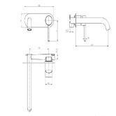 Temple &amp; Webster Carson 180mm Bath/Basin Wall Mixer Set