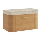 Temple &amp; Webster Siena 900mm Fluted Wall Hung Single Vanity