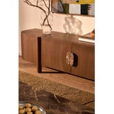 Temple &amp; Webster 180cm Laila Mango Wood &amp; Marble TV Unit