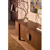 Temple &amp; Webster 180cm Laila Mango Wood &amp; Marble TV Unit