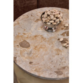 Temple &amp; Webster Eliza Marble &amp; Mango Wood Side Table
