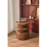 Temple &amp; Webster Eliza Marble &amp; Mango Wood Side Table