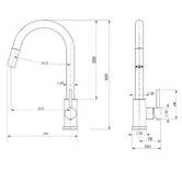 Temple &amp; Webster Carson Gooseneck Pull-Out Kitchen Sink Mixer