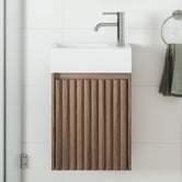 Temple &amp; Webster Rhea 400mm Fluted Wall Hung Single Vanity