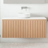 Temple &amp; Webster Rhea 1200mm Fluted Wall Hung Single Vanity
