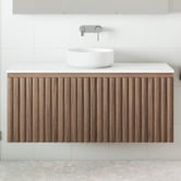 Temple &amp; Webster Rhea 1200mm Fluted Wall Hung Single Vanity