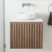 Temple &amp; Webster Rhea 600mm Fluted Wall Hung Single Vanity