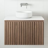 Temple &amp; Webster Rhea 800mm Fluted Wall Hung Single Vanity