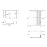 Temple &amp; Webster Rhea 400mm Fluted Wall Hung Single Vanity
