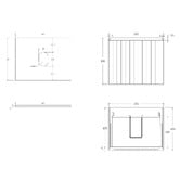 Temple &amp; Webster Rhea 600mm Fluted Wall Hung Single Vanity