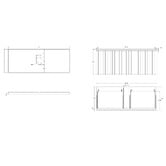 Temple &amp; Webster Rhea 1200mm Fluted Wall Hung Single Vanity