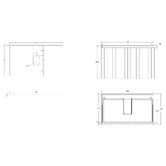 Temple &amp; Webster Rhea 800mm Fluted Wall Hung Single Vanity