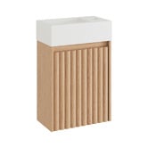 Temple &amp; Webster Rhea 400mm Fluted Wall Hung Single Vanity