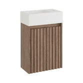 Temple &amp; Webster Rhea 400mm Fluted Wall Hung Single Vanity