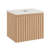 Temple &amp; Webster Rhea 600mm Fluted Wall Hung Single Vanity