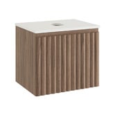 Temple &amp; Webster Rhea 600mm Fluted Wall Hung Single Vanity